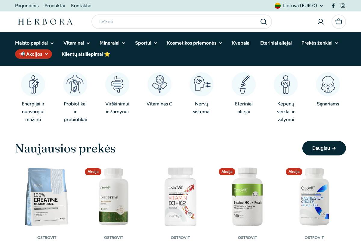 Herbora homepage screenshot