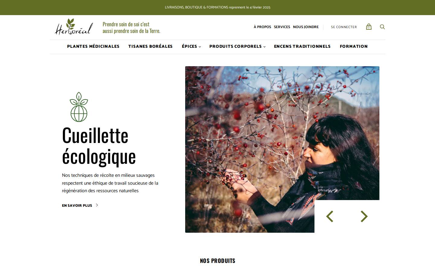 herboreal.ca homepage screenshot