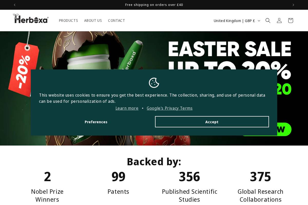 Herboxa homepage screenshot