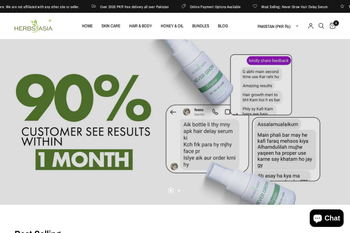 herbsasia.pk homepage screenshot