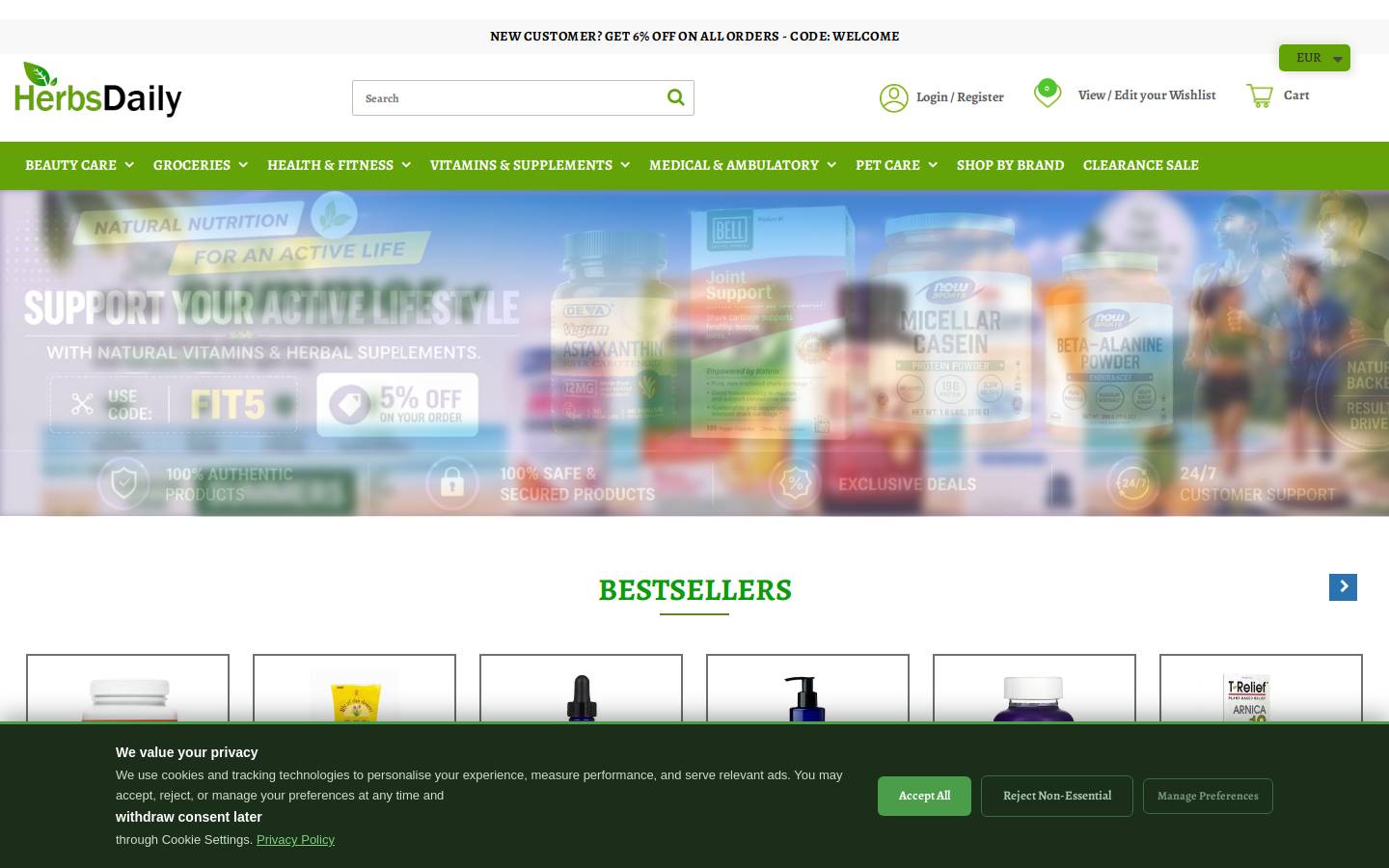 HerbsDaily homepage screenshot