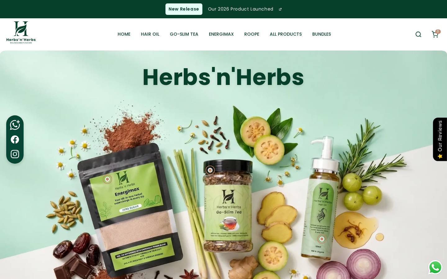 herbsnherbs.com homepage screenshot