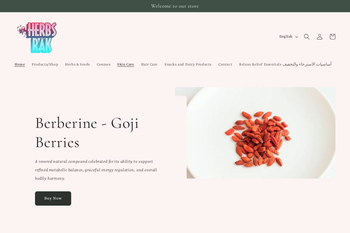 herbsrak.com homepage screenshot