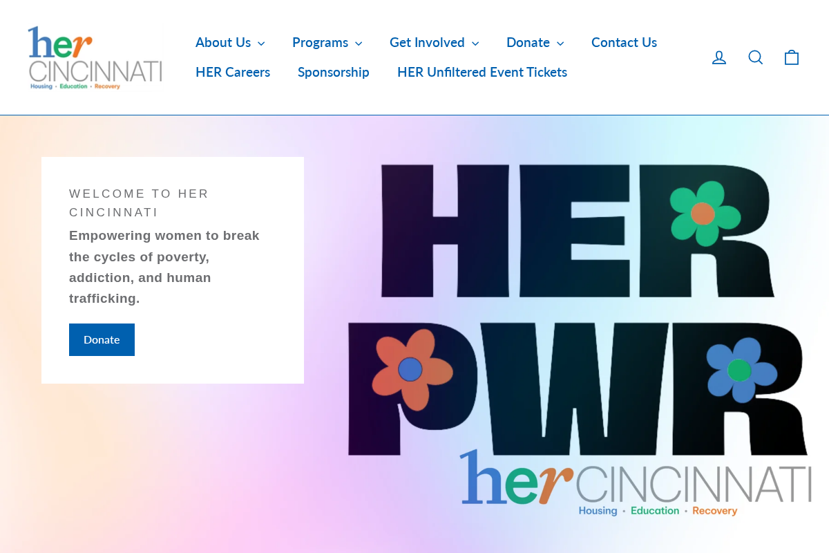 HER CINCINNATI homepage screenshot