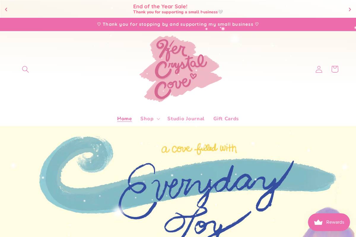 hercrystalcove.com homepage screenshot