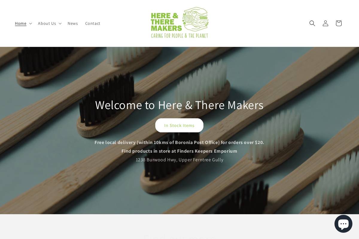 hereandtheremakers.com homepage screenshot