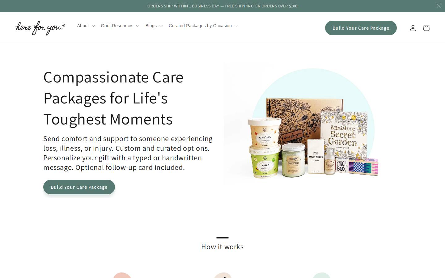 Hereforyou homepage screenshot