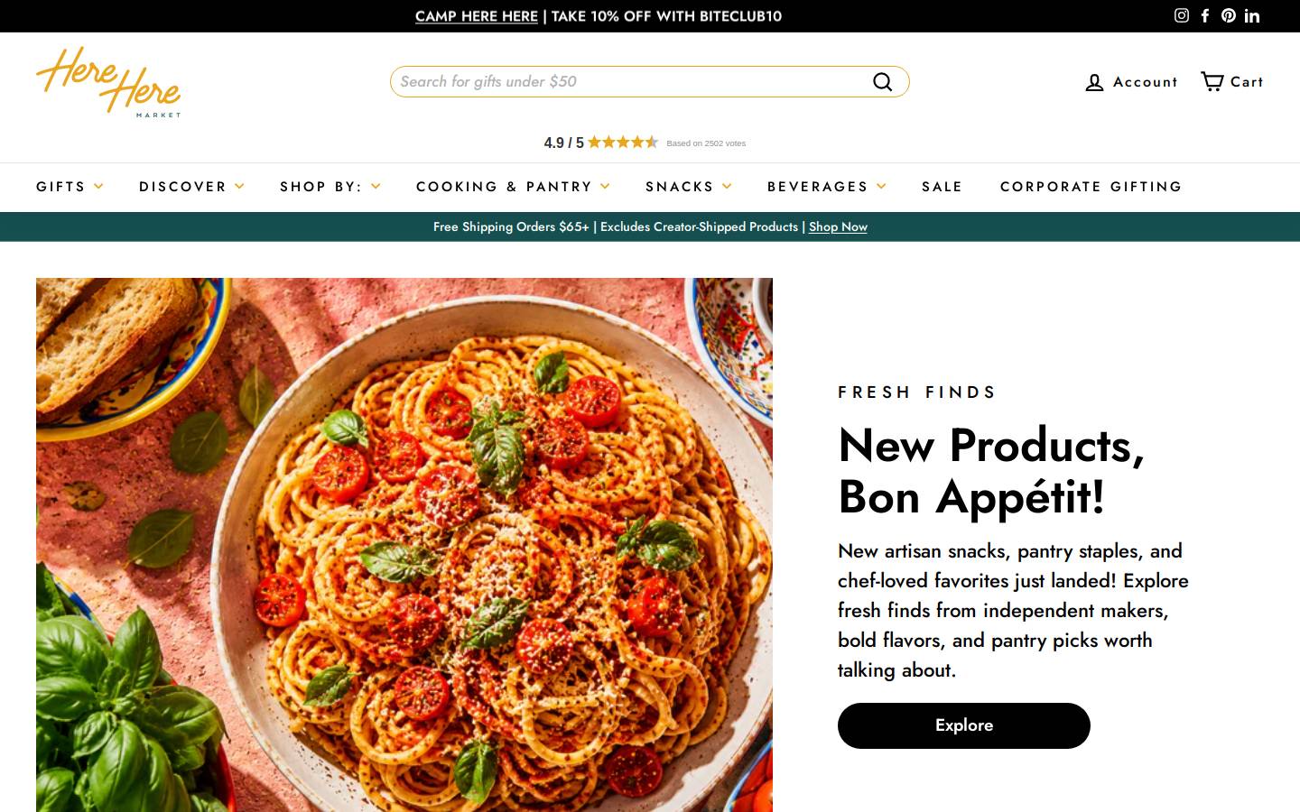 herehere.app homepage screenshot
