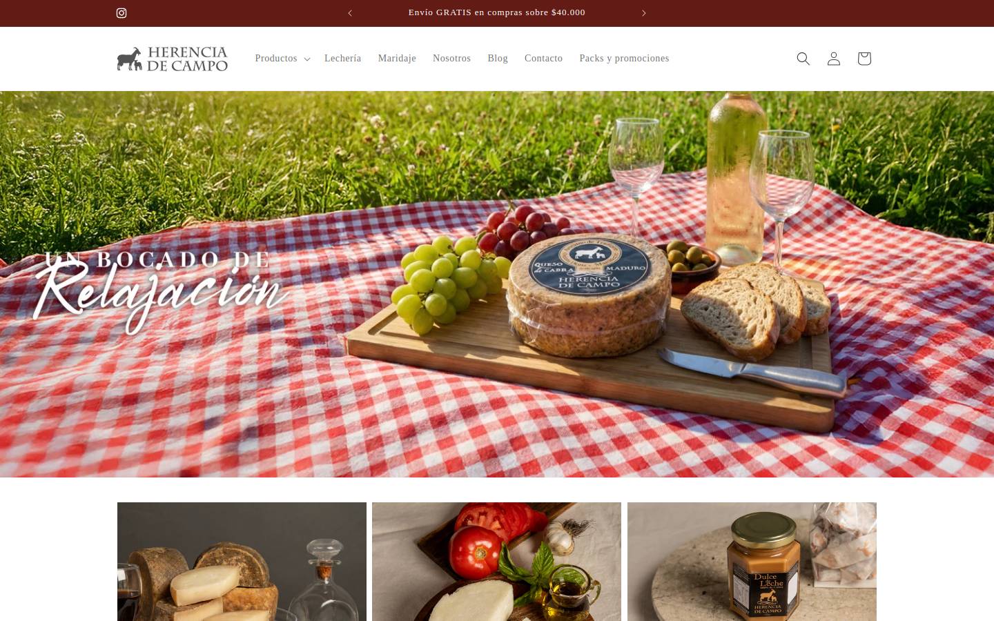 herenciadecampo.cl homepage screenshot