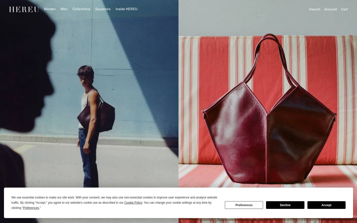 HEREU  homepage screenshot
