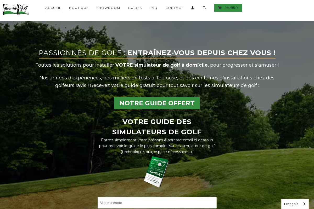 herewegolf.fr homepage screenshot