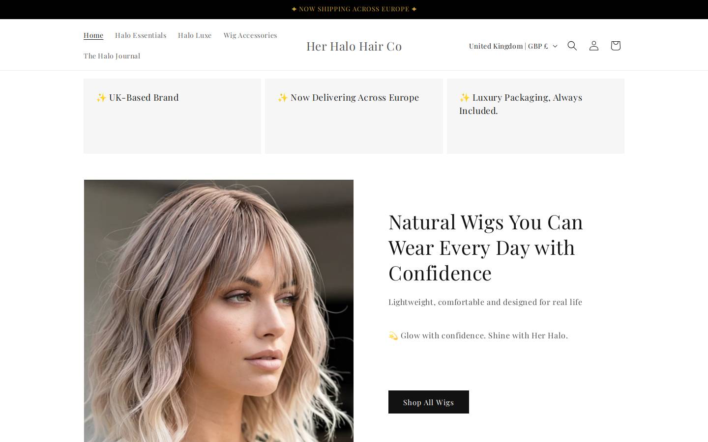 Herhalohair homepage screenshot