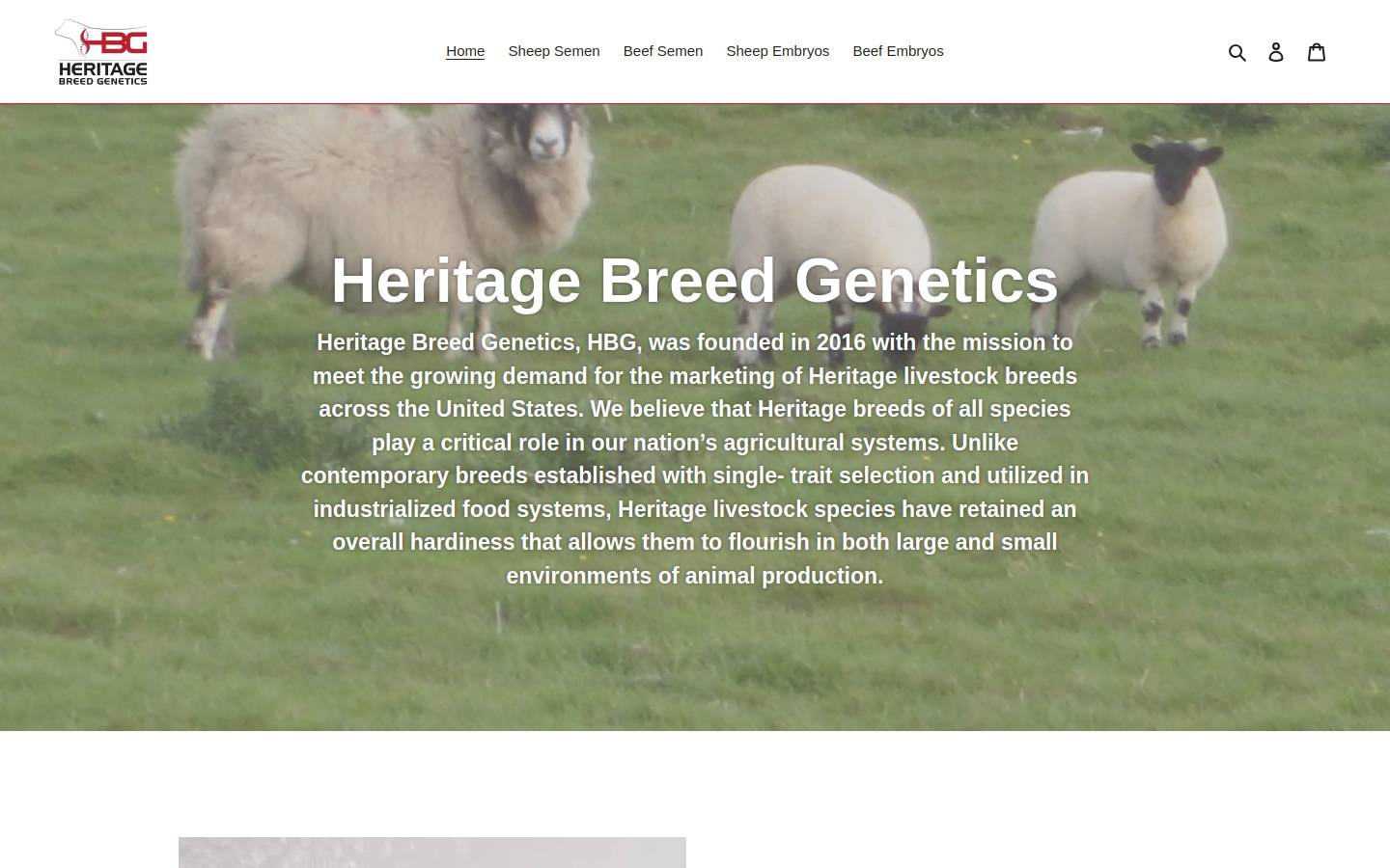 heritagebreedgenetics.com homepage screenshot