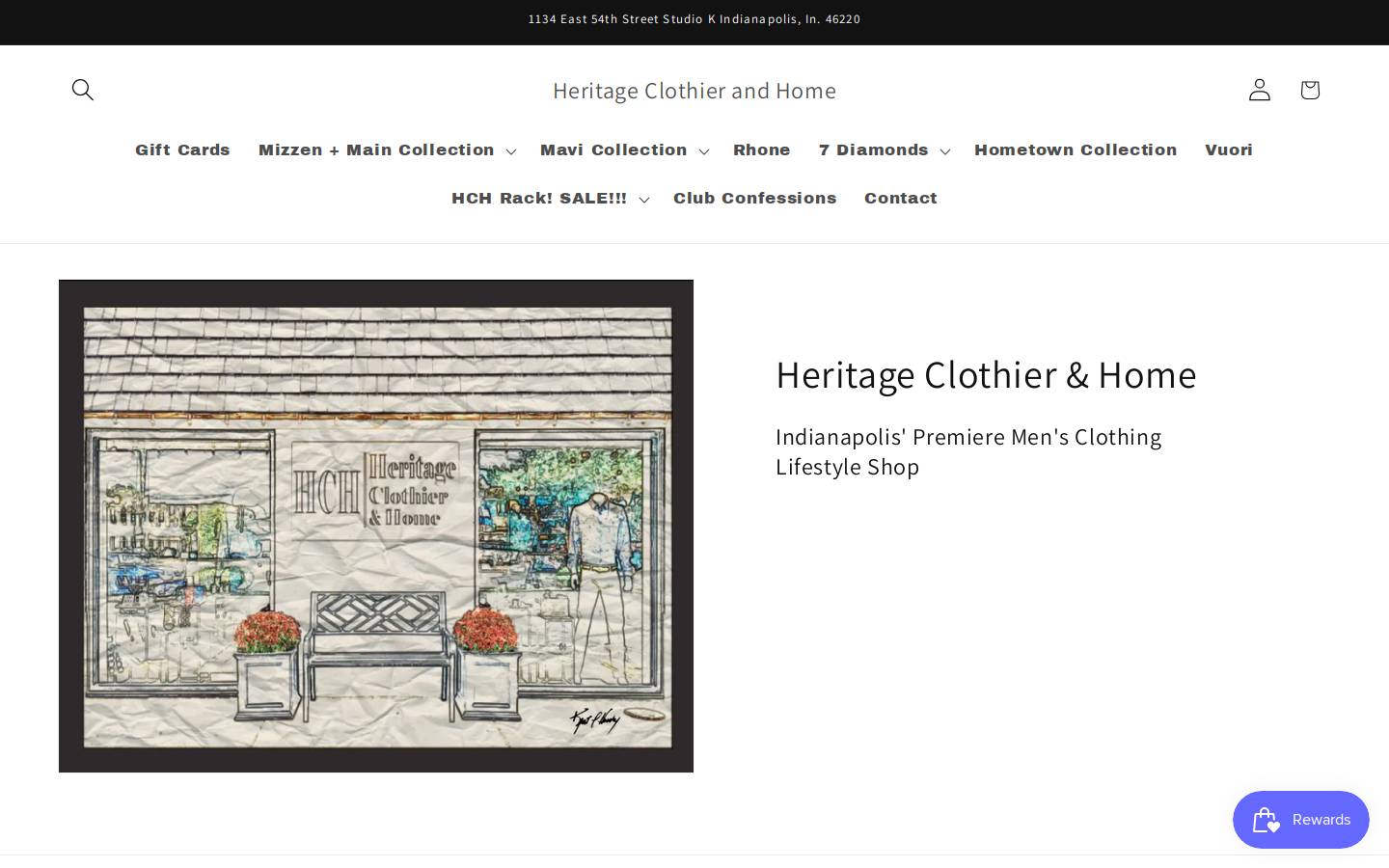 Heritageclothierandhome homepage screenshot