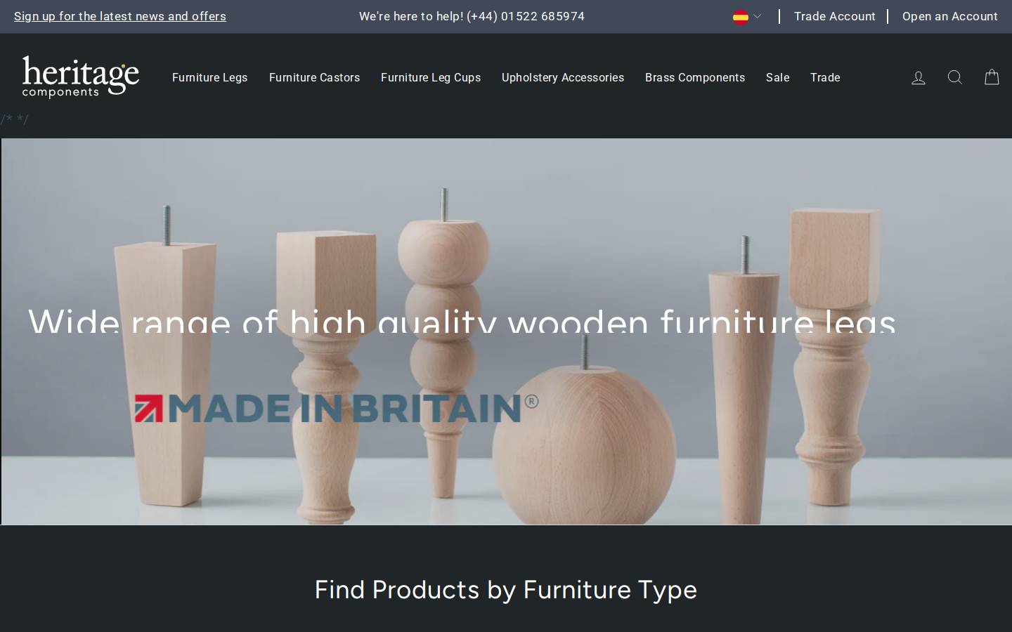 heritagecomponents.es homepage screenshot