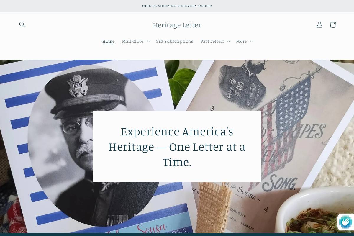 heritageletter.com homepage screenshot