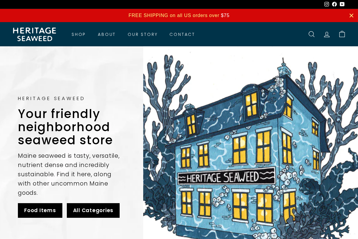 heritageseaweed.com homepage screenshot