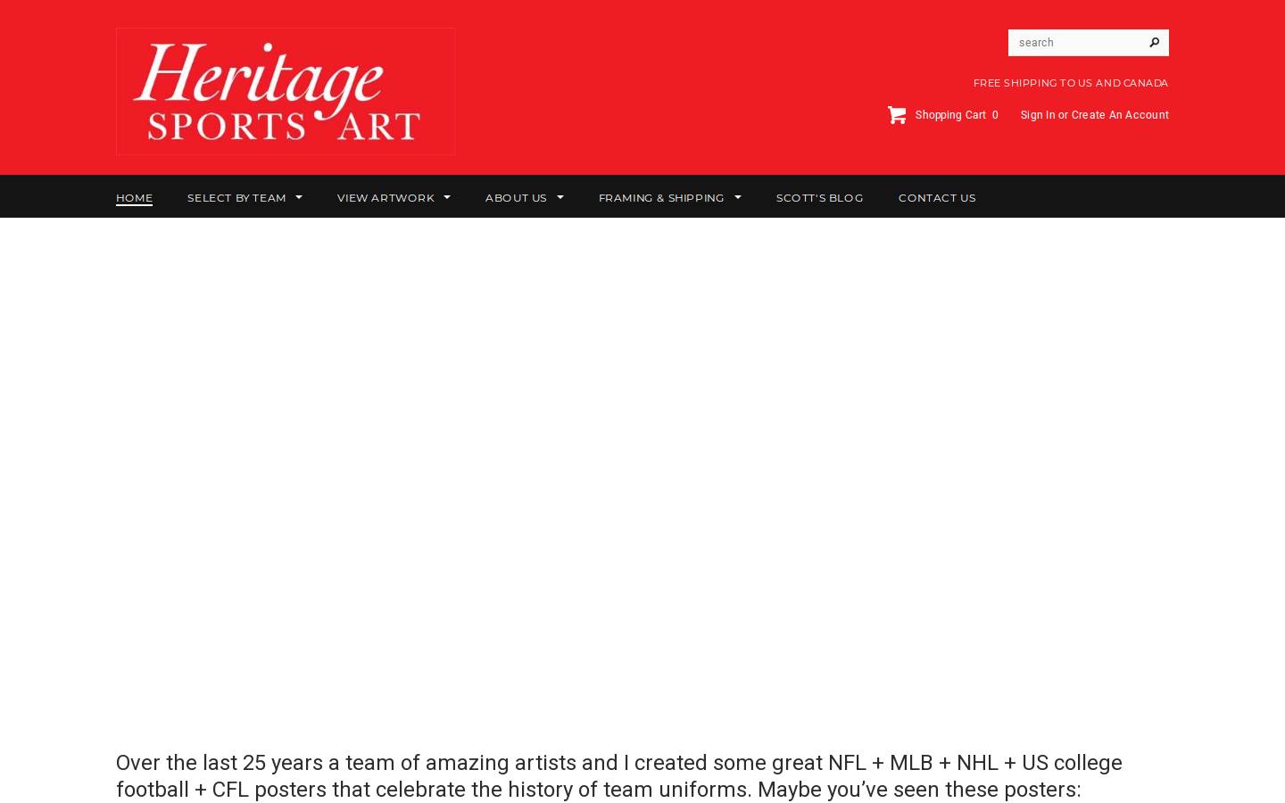 heritagesportsart.com homepage screenshot