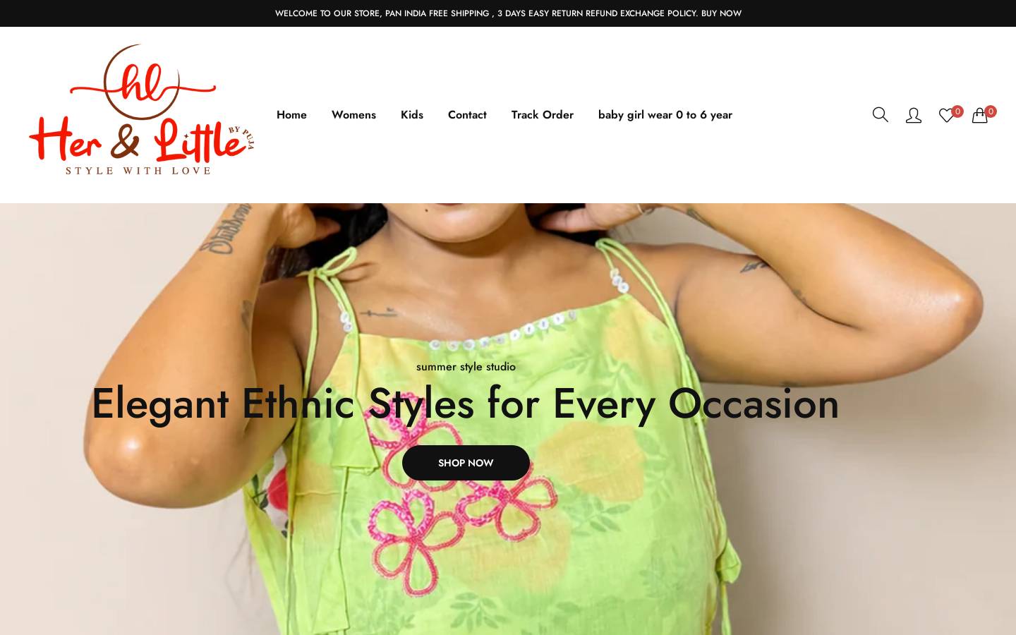 herlittlebypuja.com homepage screenshot