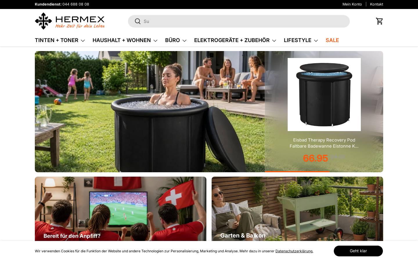 Hermex homepage screenshot