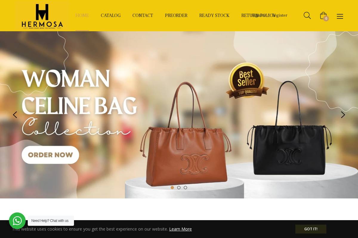 hermosaluxe.com homepage screenshot