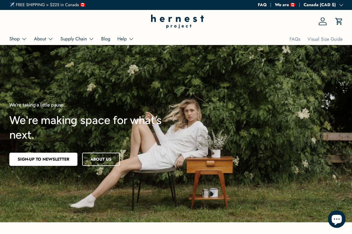 hernestproject.com homepage screenshot