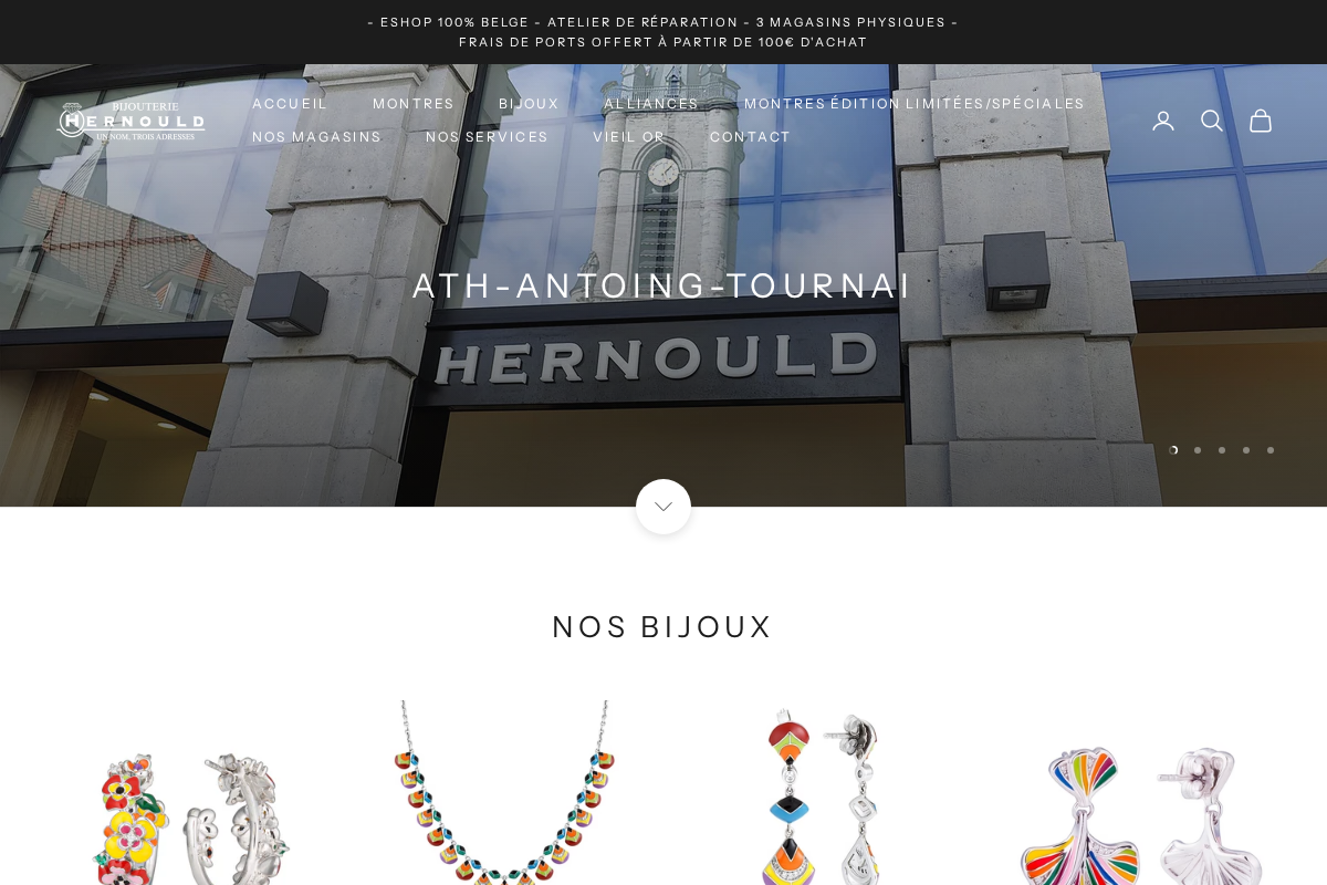 hernouldeshop.be homepage screenshot