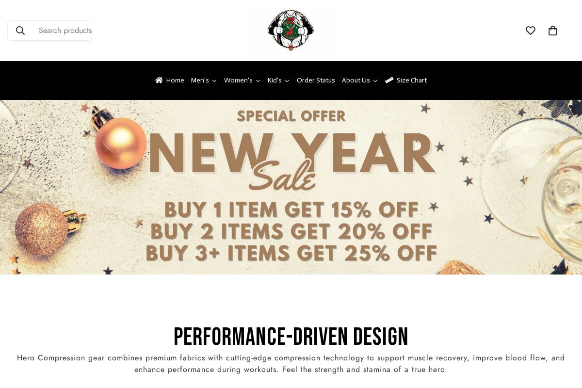 Herocompression homepage screenshot