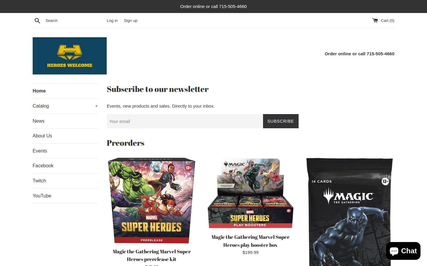 heroeswelcome.online homepage screenshot