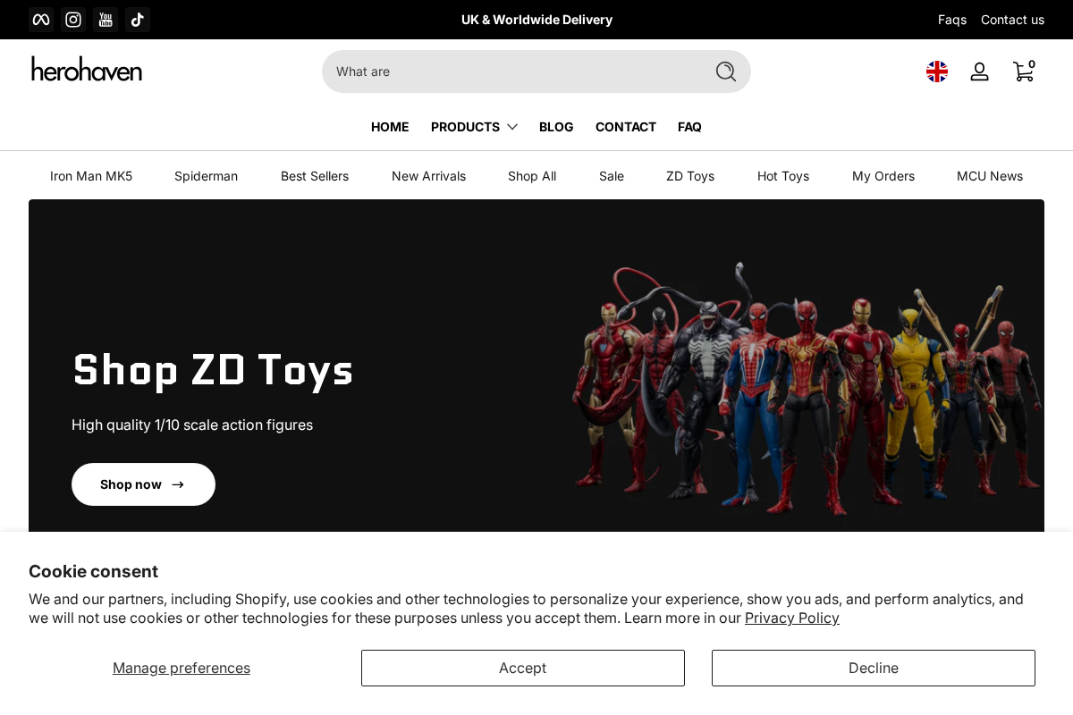 HeroHaven homepage screenshot