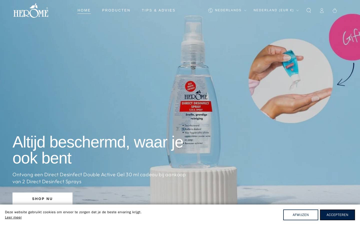 Herome Cosmetics homepage screenshot