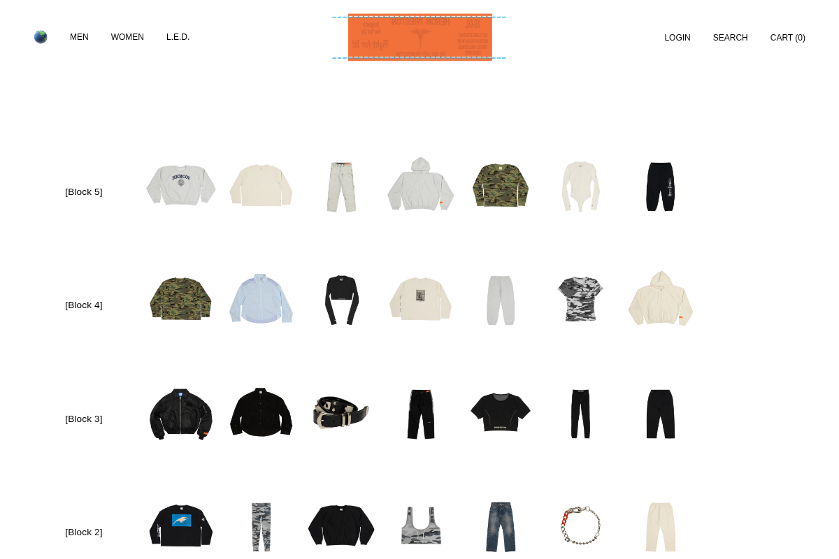 Heron Preston homepage screenshot