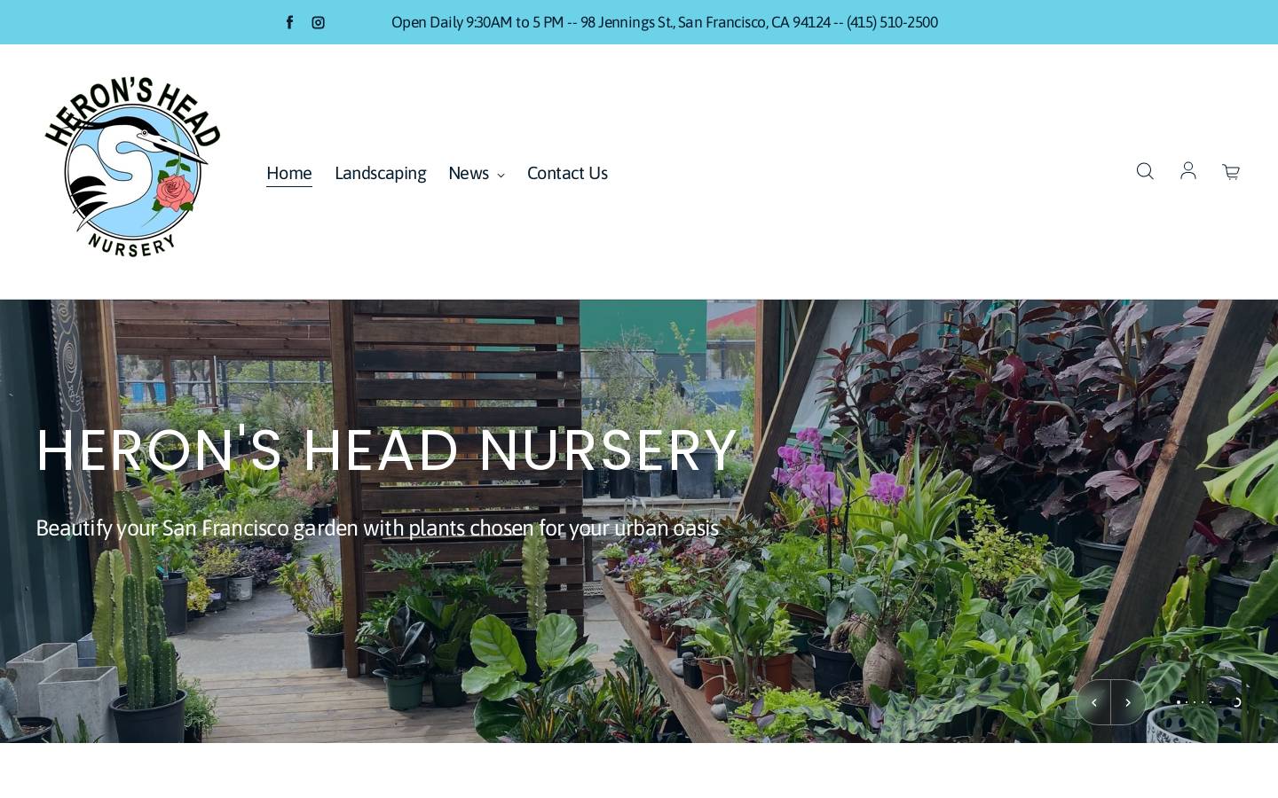 heronsheadnursery.com homepage screenshot