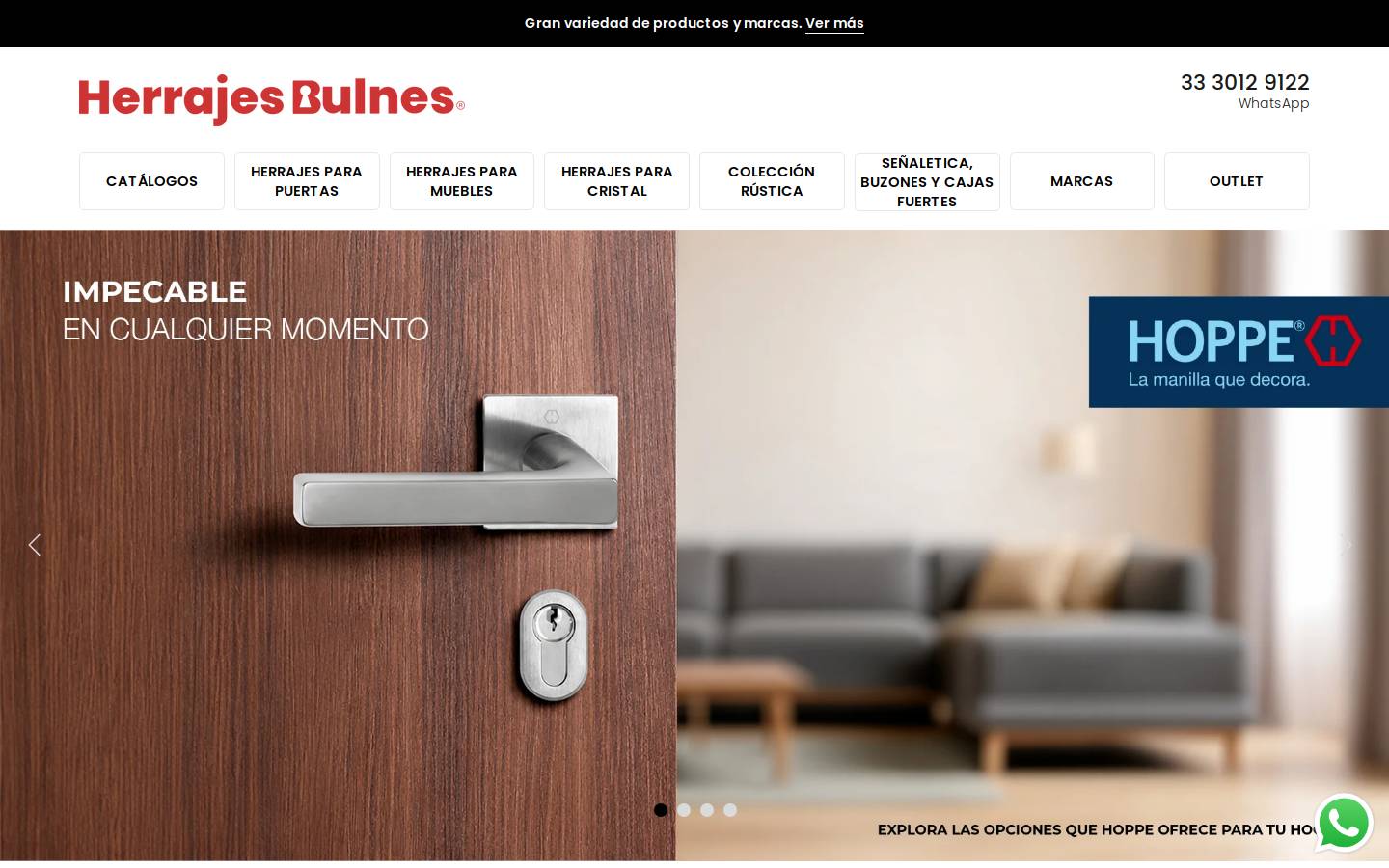 herrajesbulnes.com homepage screenshot