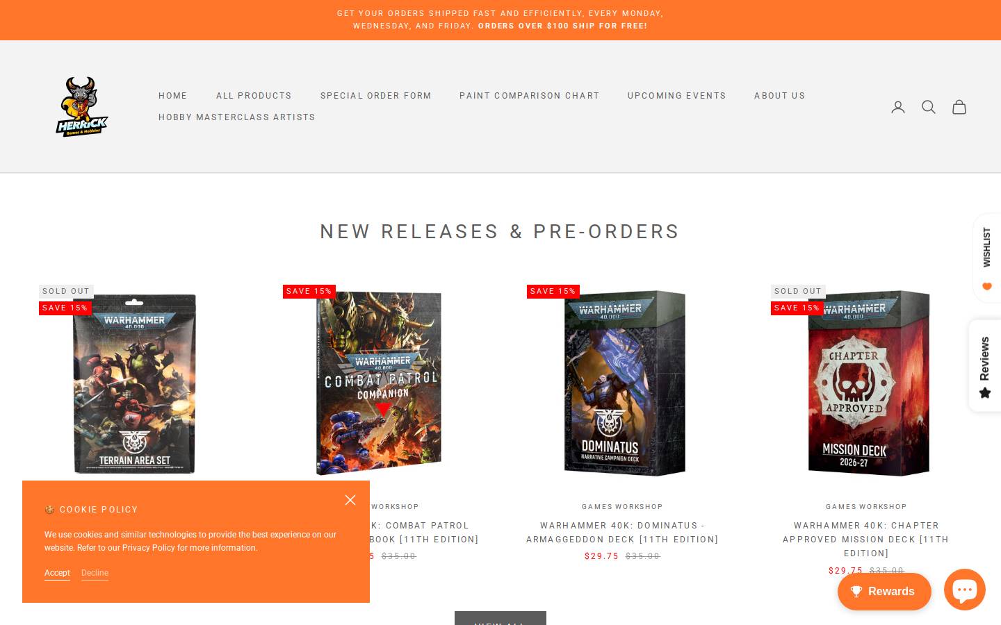 herrickhobbies.com homepage screenshot