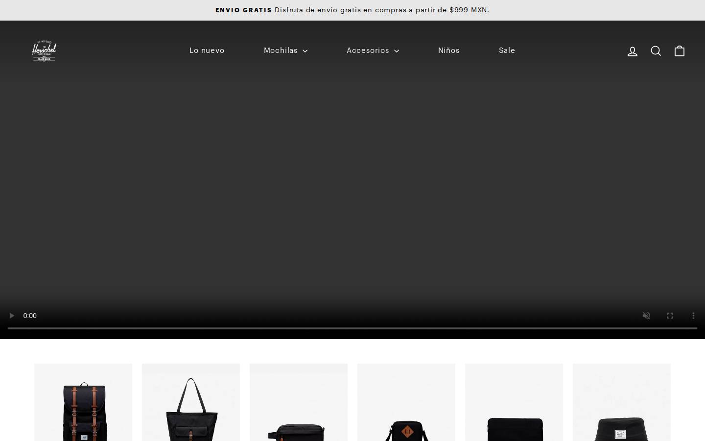 Herschel Supply Co. homepage screenshot
