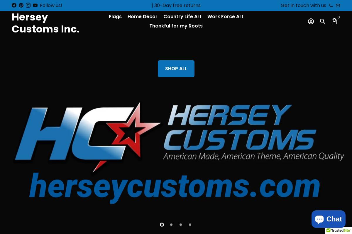 herseycustoms.net homepage screenshot