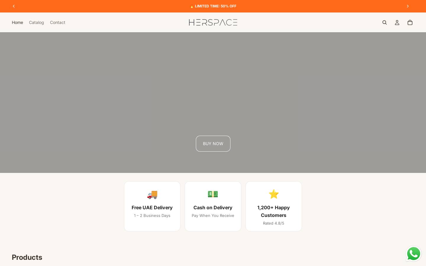 herspace.beauty homepage screenshot