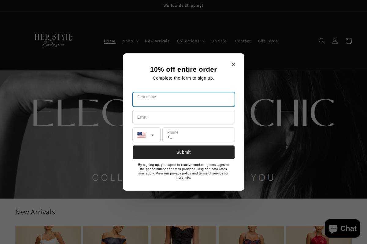 herstyleexclusive.com homepage screenshot