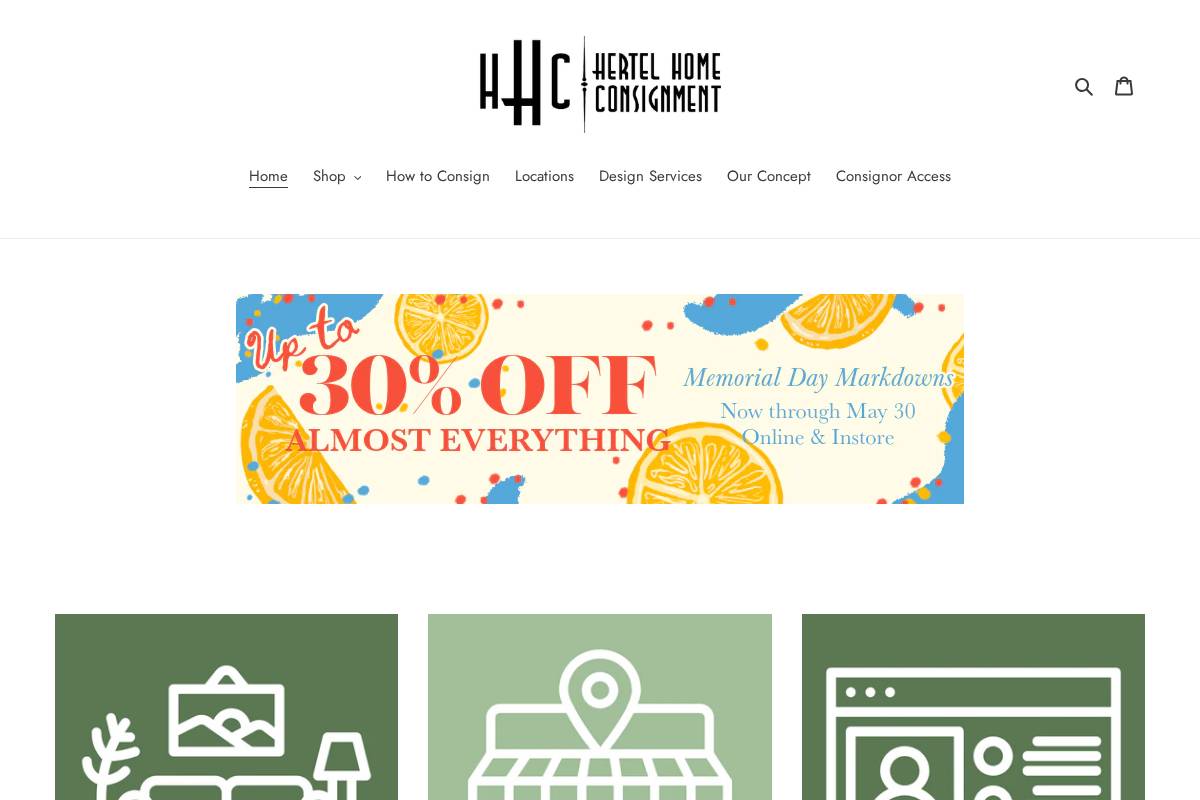 hertelhomeconsignment.com homepage screenshot
