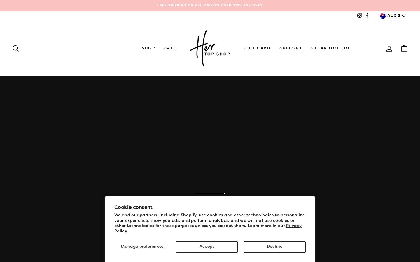 hertopshop.com.au homepage screenshot