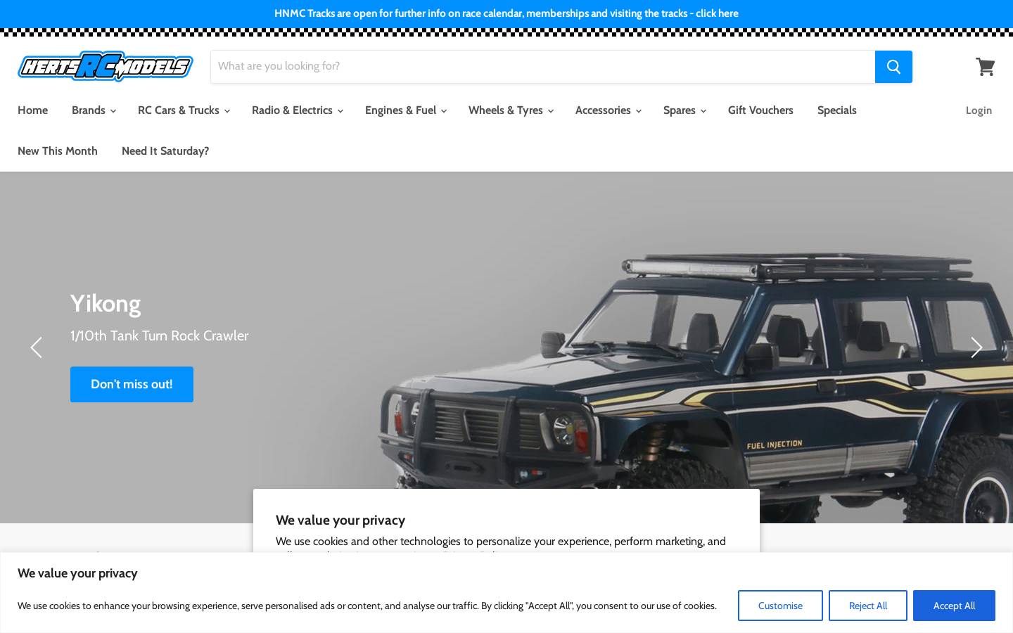 Herts RC Models Ltd homepage screenshot