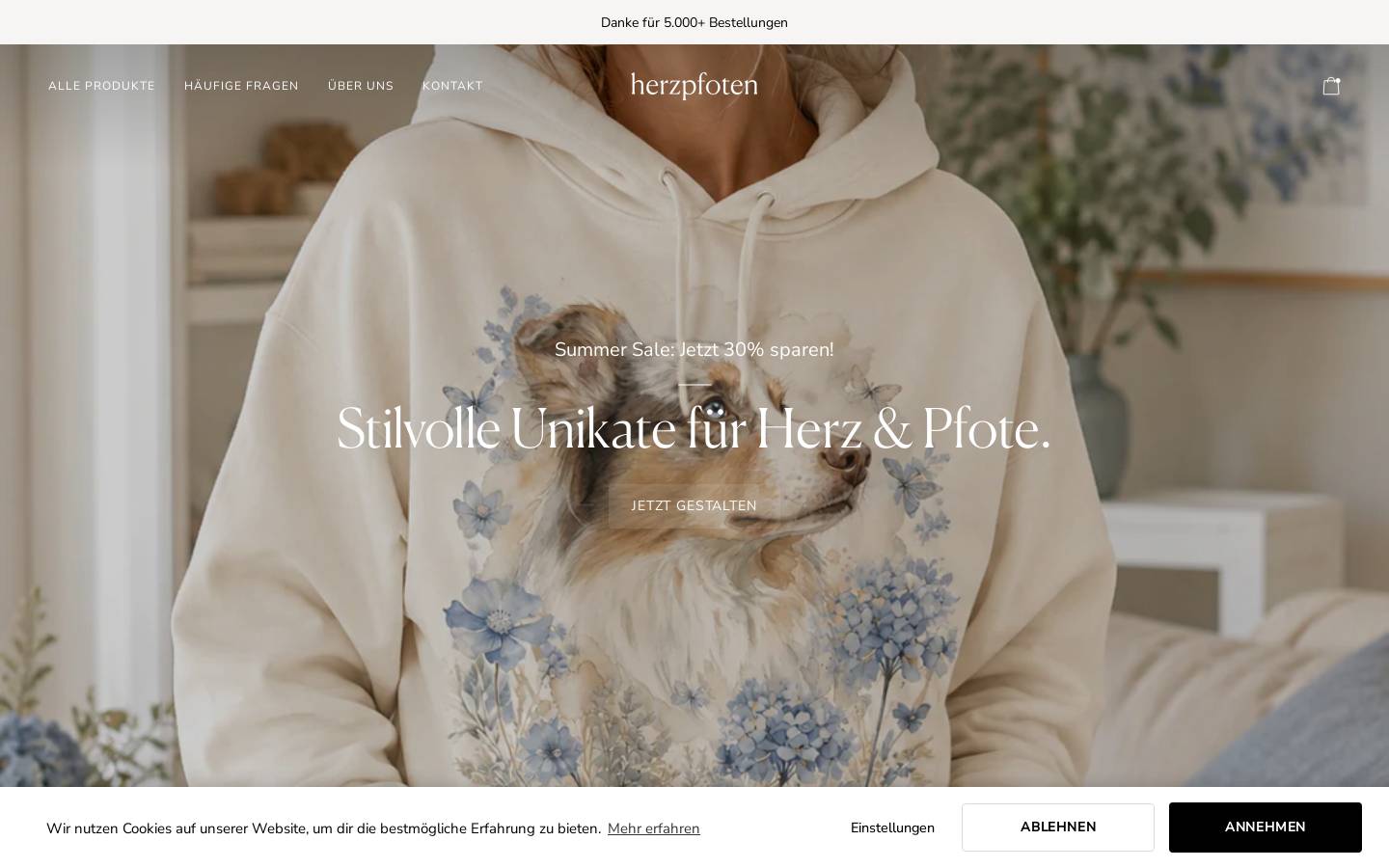 herz-pfoten.com homepage screenshot