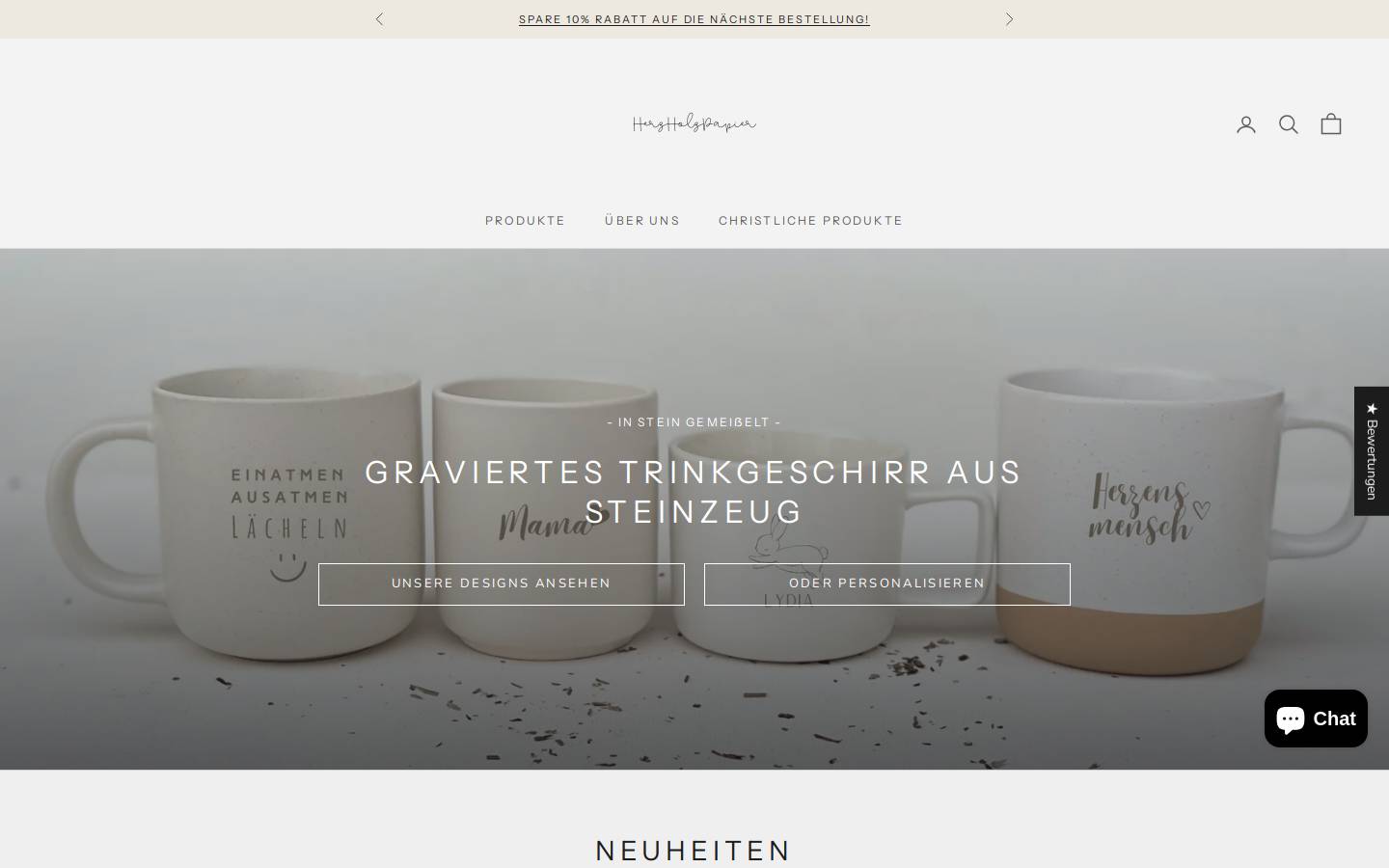 herzholzpapier.de homepage screenshot