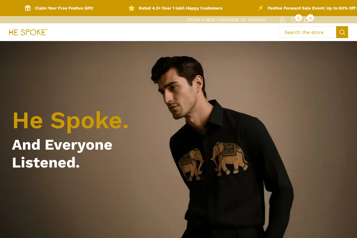 HE SPOKE homepage screenshot