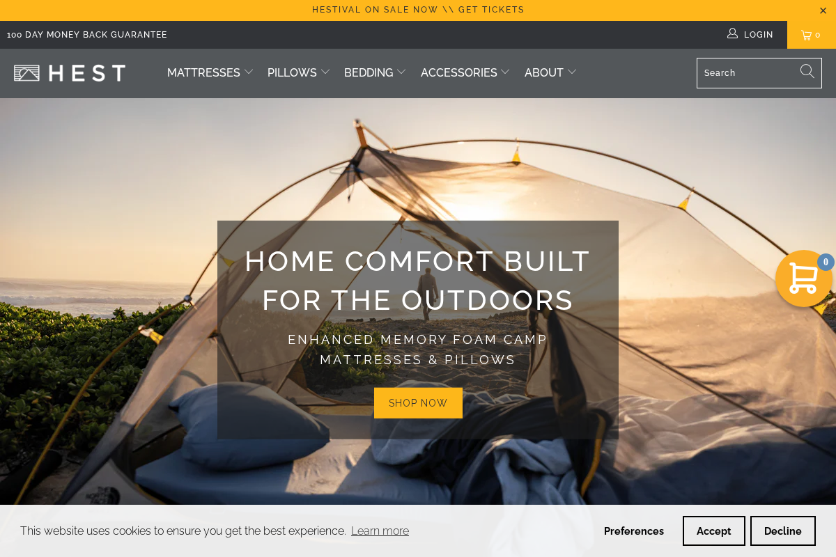 HEST homepage screenshot