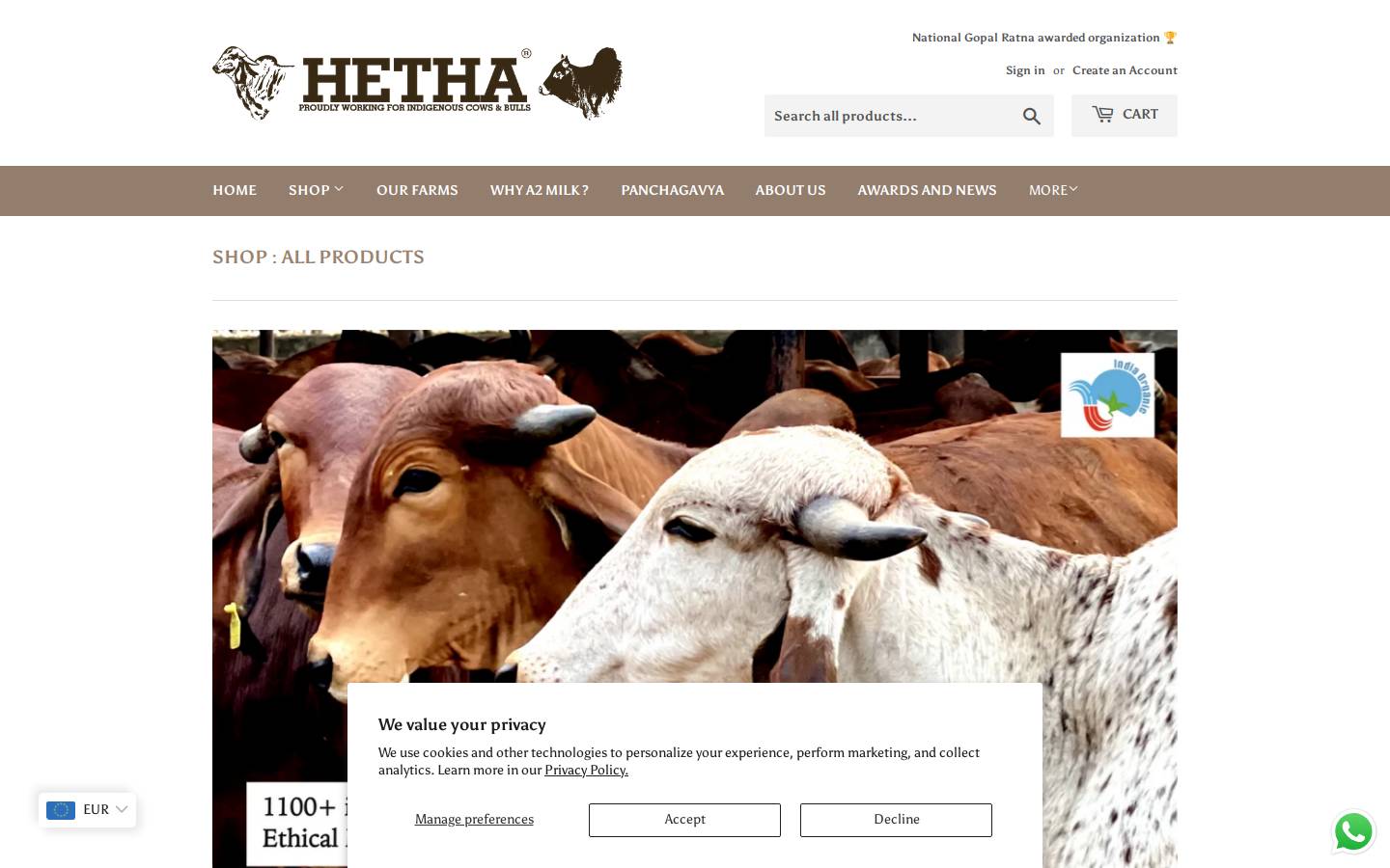 hetha.in homepage screenshot