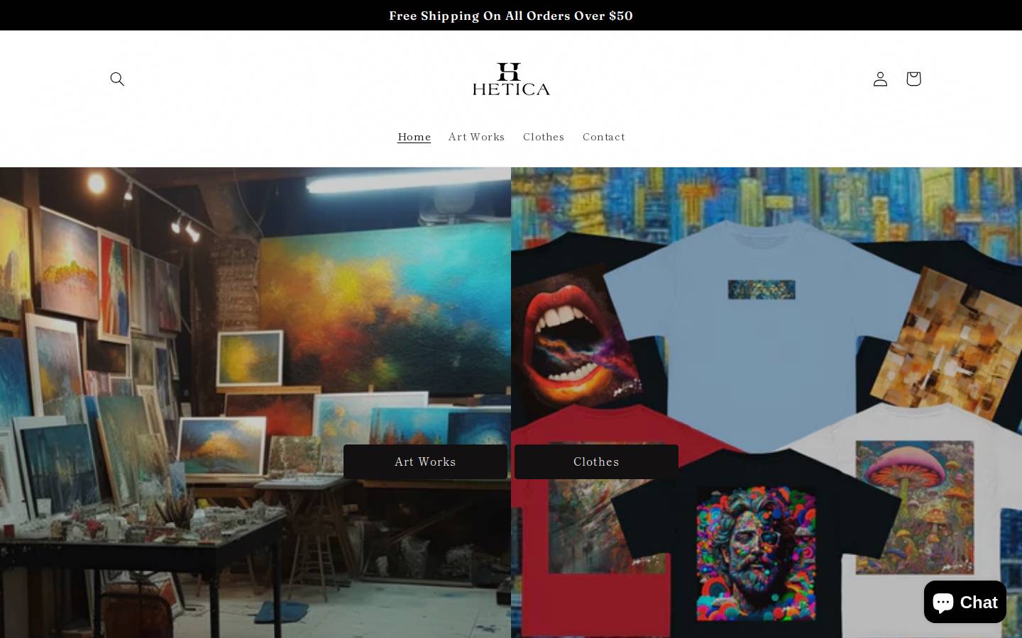 heticastore.com homepage screenshot