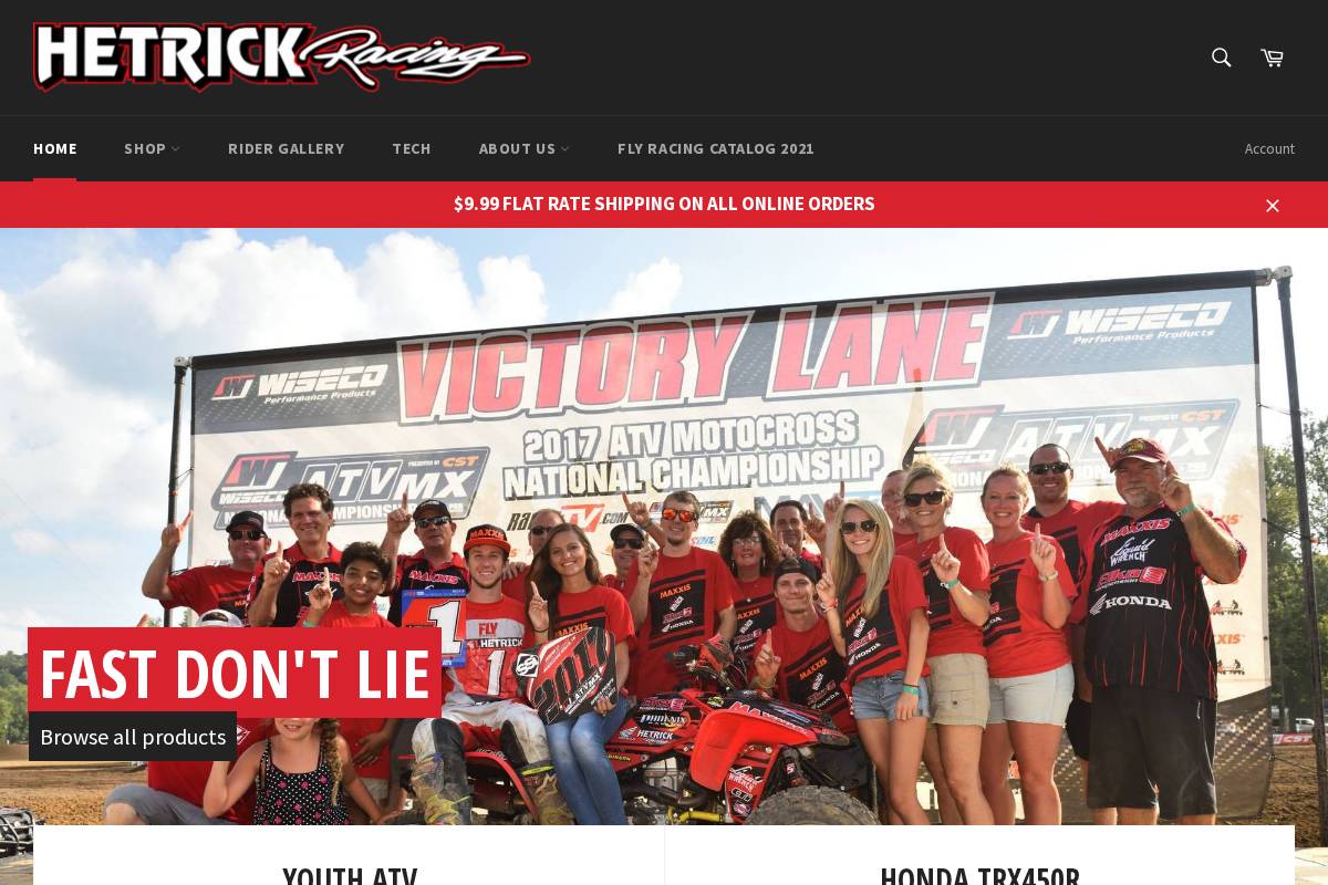 hetrickracing.com homepage screenshot