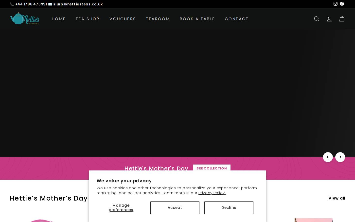 Hettiesteas homepage screenshot